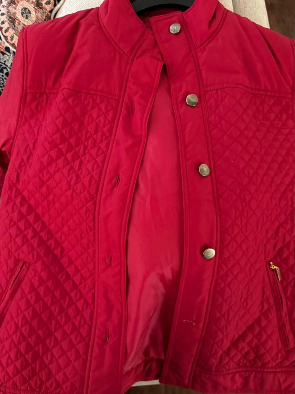 Karen Scott Sport Red Quilted Jacket